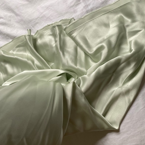 Brand new- Silk MAISON-bias cut 100% mulberry silk ice green dress/ evening gown - Picture 11 of 16